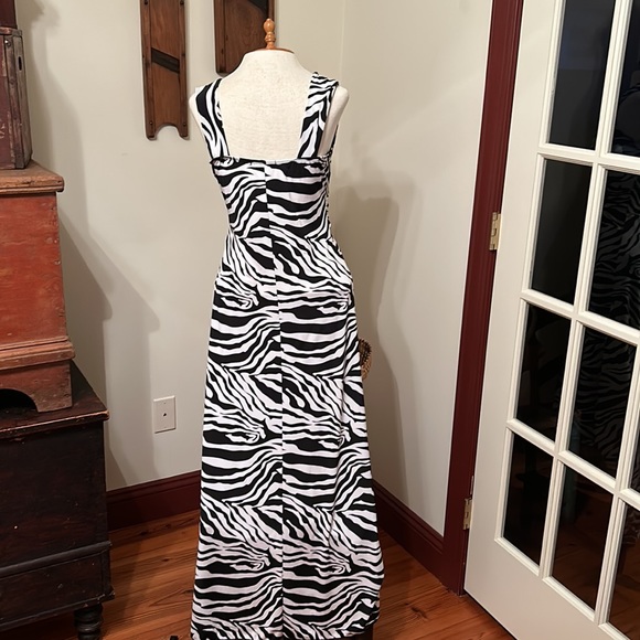 Star Vixen NWOT Zebra Print Long Sleeveless Dress - Picture 5 of 6